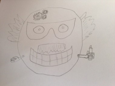 Mad Scientist Pumpkin Sketch