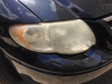 Our headlight was covered by a hazy film