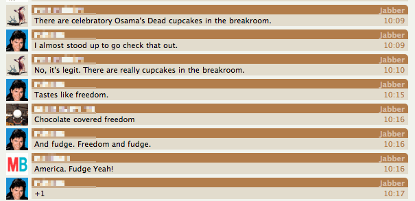A chat about Celebratory Osama's Dead cupcakes